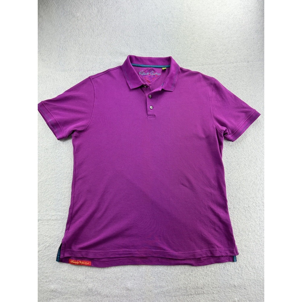Robert Graham Classic Fit Polo Shirt Mens Size XL Bright & Loud Purple Violet‎